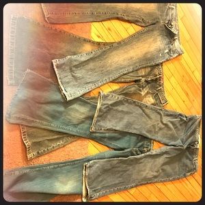 Lot of four jeans 2pair a&e 1 gap 1 silver